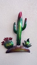 Bellissimo Cactus Saguaro Alto 12" Metallo Decorazione Arte con Gancio per Appendere Facile