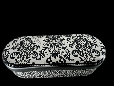 Brighton Eyeglasses Sunglasses Case Metal Tin Damask Black