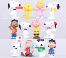SNOOPY Peanuts Charlie Brown Playset 12 Figure Cake Topper * USA SELLER* Toy Set