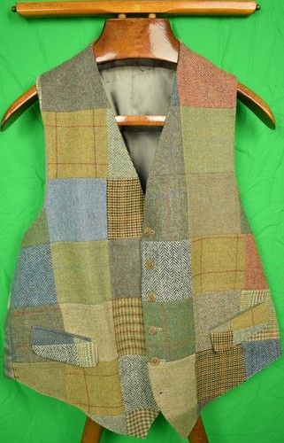 "The Andover Shop Patch Wool Tweed Vest" Sz: 46L