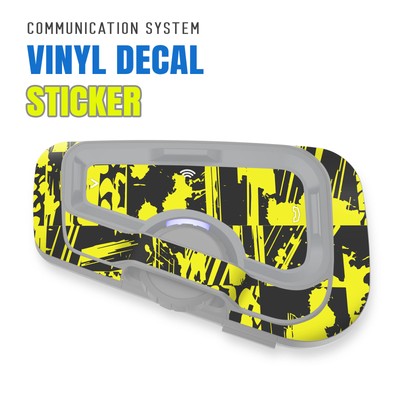 For CARDO Freecom 4X 2X Protective Headset Decal Sticker x2 Yellow Geometric