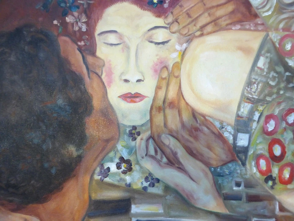 Rudolf Bötche Hommage Gustav Klimt #1 Acryl 50x60cm Unikat! - Bild 2 von 4