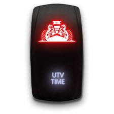  UTV TIME Laser Etched 5-Pin ON-OFF DPST Rocker Switch, 20A, Red/White