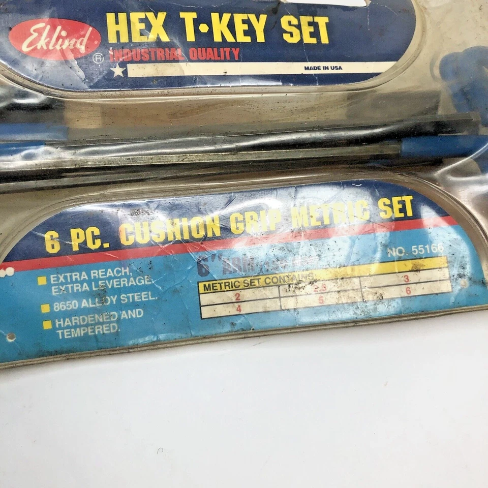 Vintage 6 Pcs Eklind No 55166 Hex T-Key Allen Wrench Set Metric 2 to 6 mm (USA) - Image 3 of 4