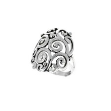 Sterling Silver, Simple Filigree Ring, Antique Finish, 925 Genuine Silver Ring