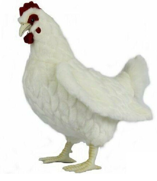 Hansa Toy 7329 Chicken White 39 Cm Plush Toy Stuffed Animal