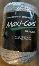 Maxi-Cord Braided Polypropylene 6mm 100YDS 91 Meters Macrame Grey 32 NEW