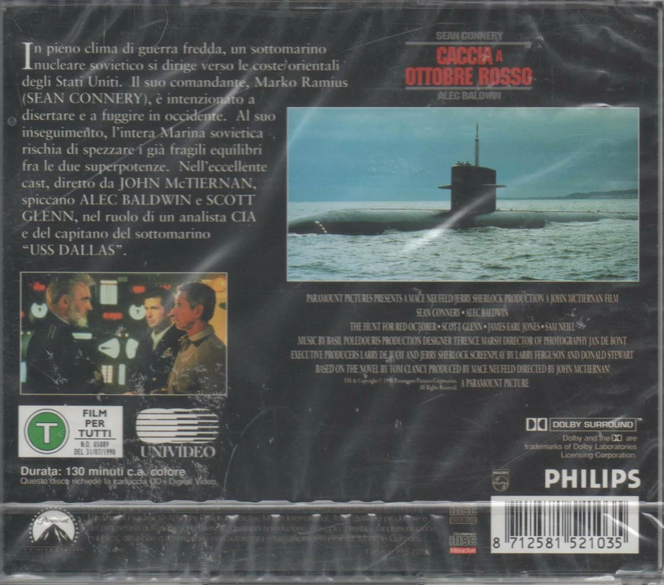Caccia A Ottobre Rosso Sean Connery Alec Baldwin Video NEU 2CDs italienisch - Bild 2 von 2
