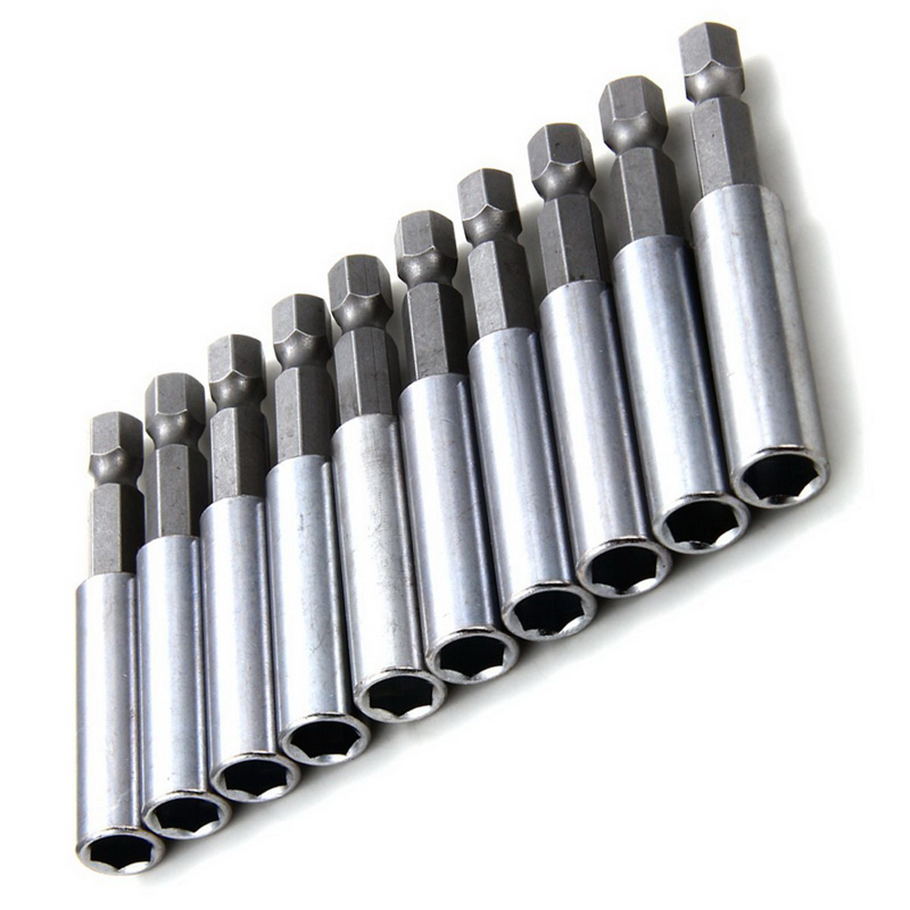 Power Tools 10PCS Magnetic Extension Extend Socket Drill Bit 1/4