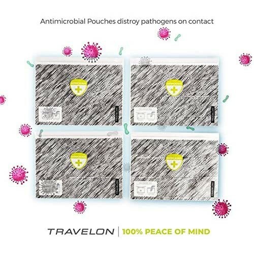 Travelon CleanAntimicrobial Reusable Travel / Packing Pouches Set of 4 eBay