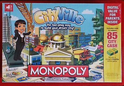 Jogo de tabuleiro Zynga Cityville Monopoly Novo Selado