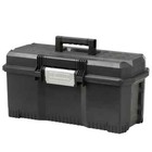 New 1-Touch Latch Tool Box 24 in Portable Removable Tray Waterproof Lid Black