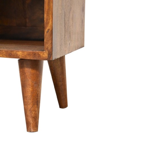 Art Deco Gold Sunburst Chestnut Mini Bedside Table - Picture 4 of 10