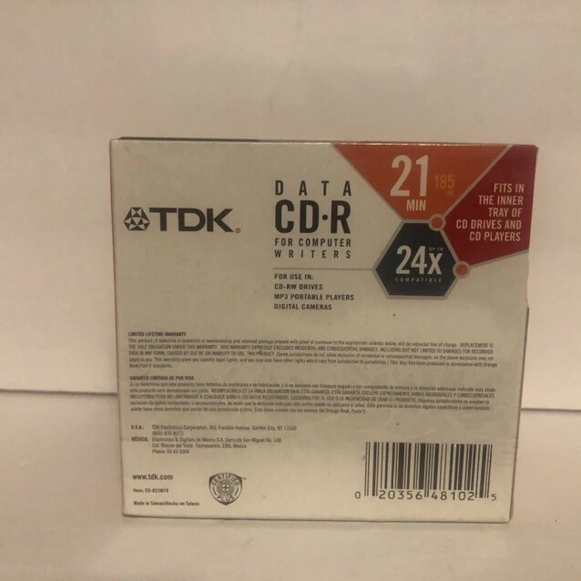 TDK Data CD-R Disc 21 Min CD-RW Digital Cameras MP3 Computers 10-Pk New - Image 4 of 4