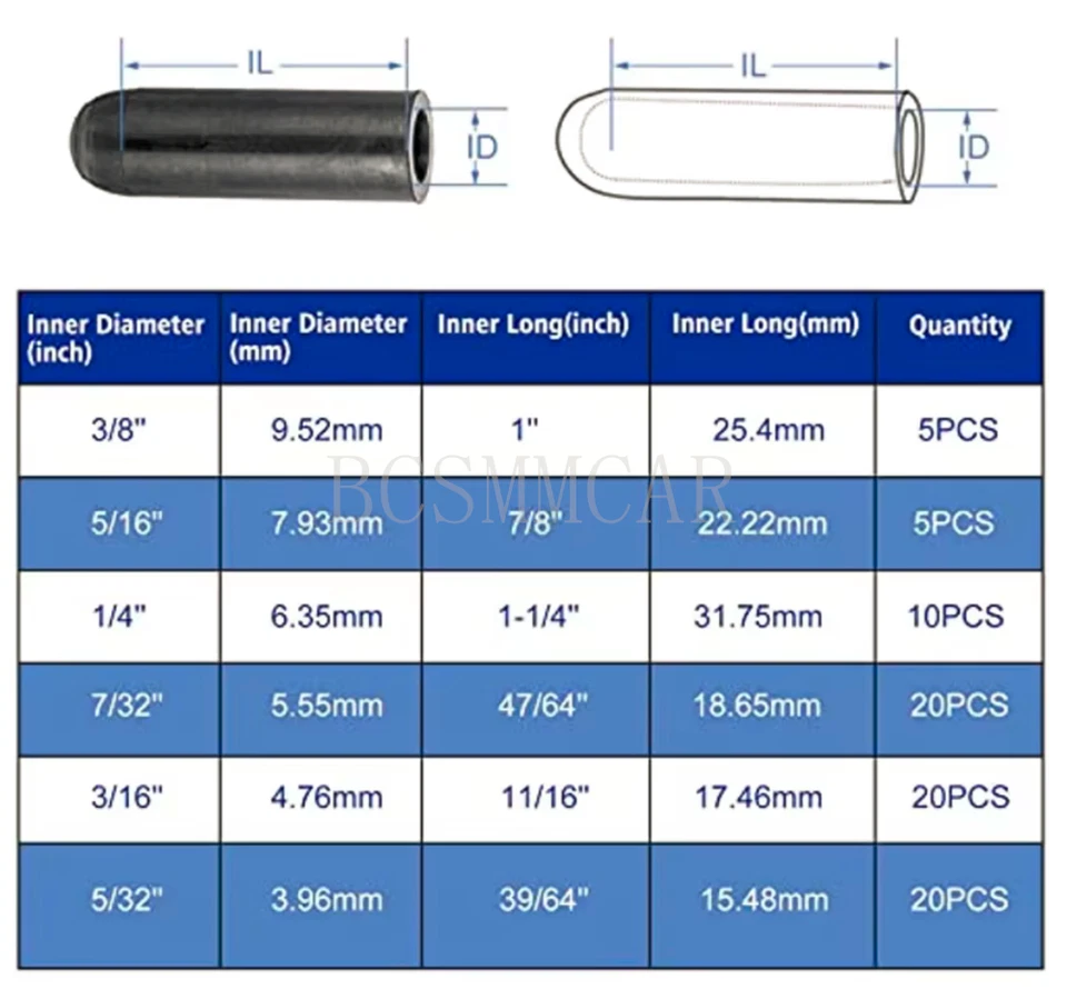 Vacuum Dust Cap Car Rubber Dropper Cover ID 5/32in to 3/8in Carburetor Hose Cap - Image 2 of 4