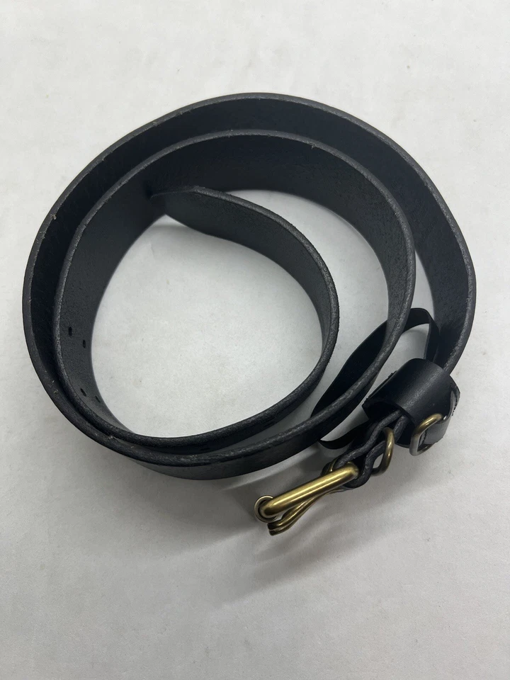 Cinturón vintage Polo Ralph Lauren de cuero negro con doble punta para mujer talla 32 Foto 2 de 4