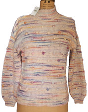 LOFT Cozy Striped Sweater -Multi-Color Design- Mock Neck-Size XXS/M/L -NWT