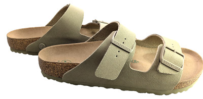 Birkenstock Arizona Rivet Logo Vegan Herren Sandalen Grün Khaki Neu 44  #1023958
