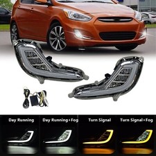 For 2012-2017 Hyundai Accent Led Fog Lights Bumper Lamps With Drlwiring