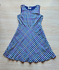NWT Talbots Pastel Gingham Fit & Flare Dress Sleeveless Pocket Cotton Sz.12 $99