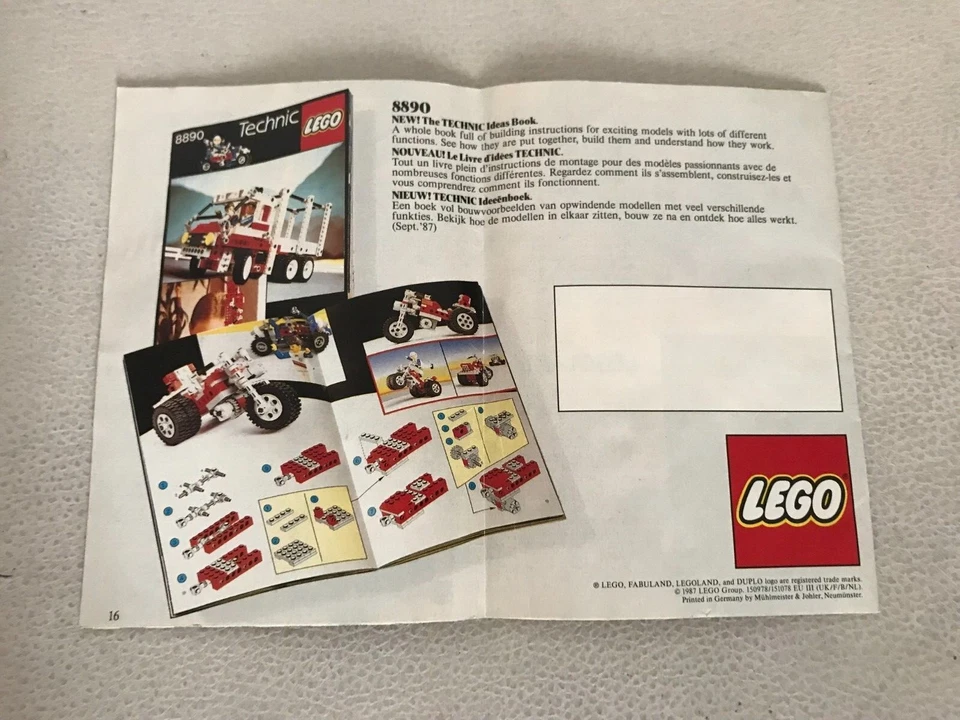 LEGO: Folleto Catálogo 1987 - Technic Set - Imagen 2 de 2