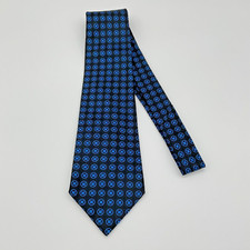 PETER THOMAS BY SUPERBA 100% Silk Necktie Tie USA Made Black Blue