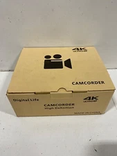 Digital Life 4k Ultra HD Camcorder W/ Travel Case & Clip On Microphone - Black