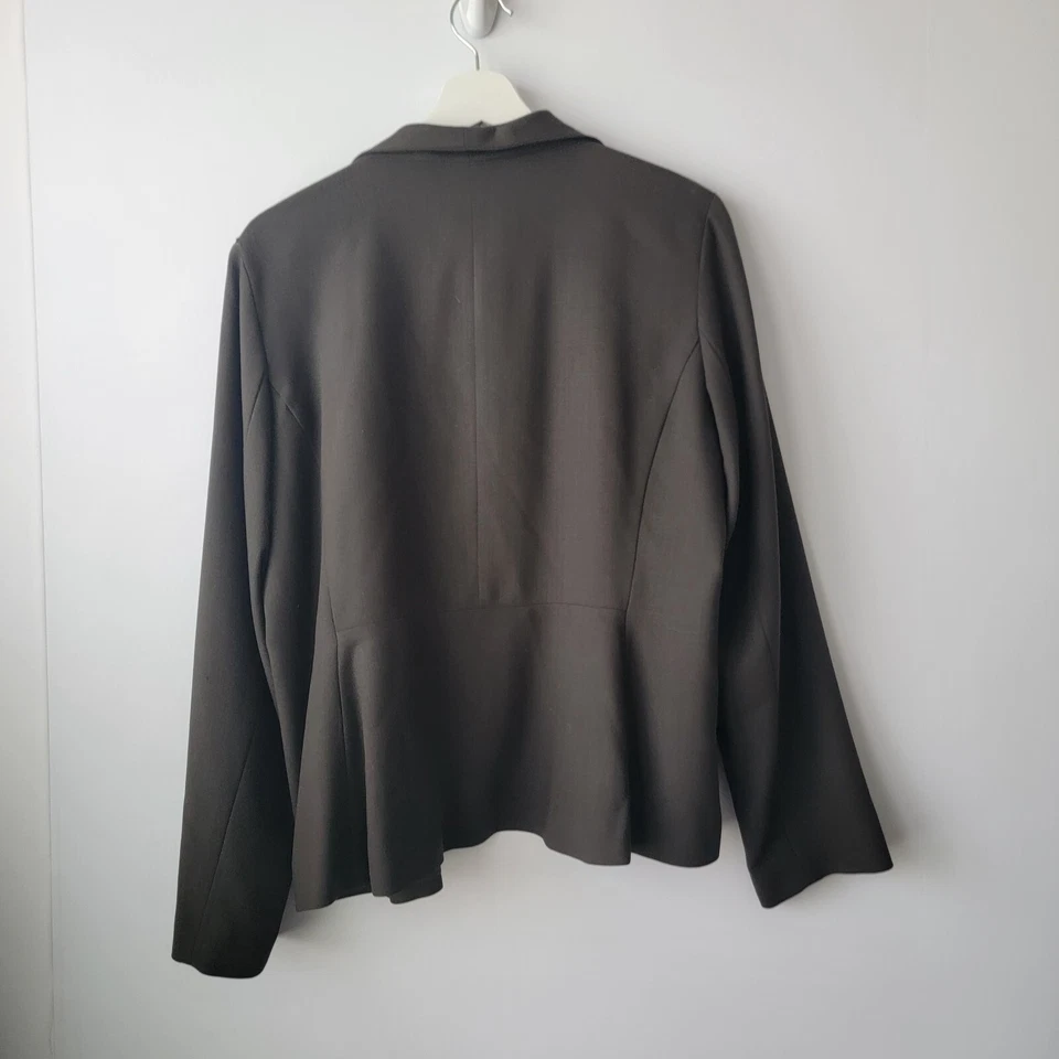 Chaqueta Eileen Fisher Mujer Frente Abierto Talla M Verde Lana Forrada Manga Larga Foto 2 de 4