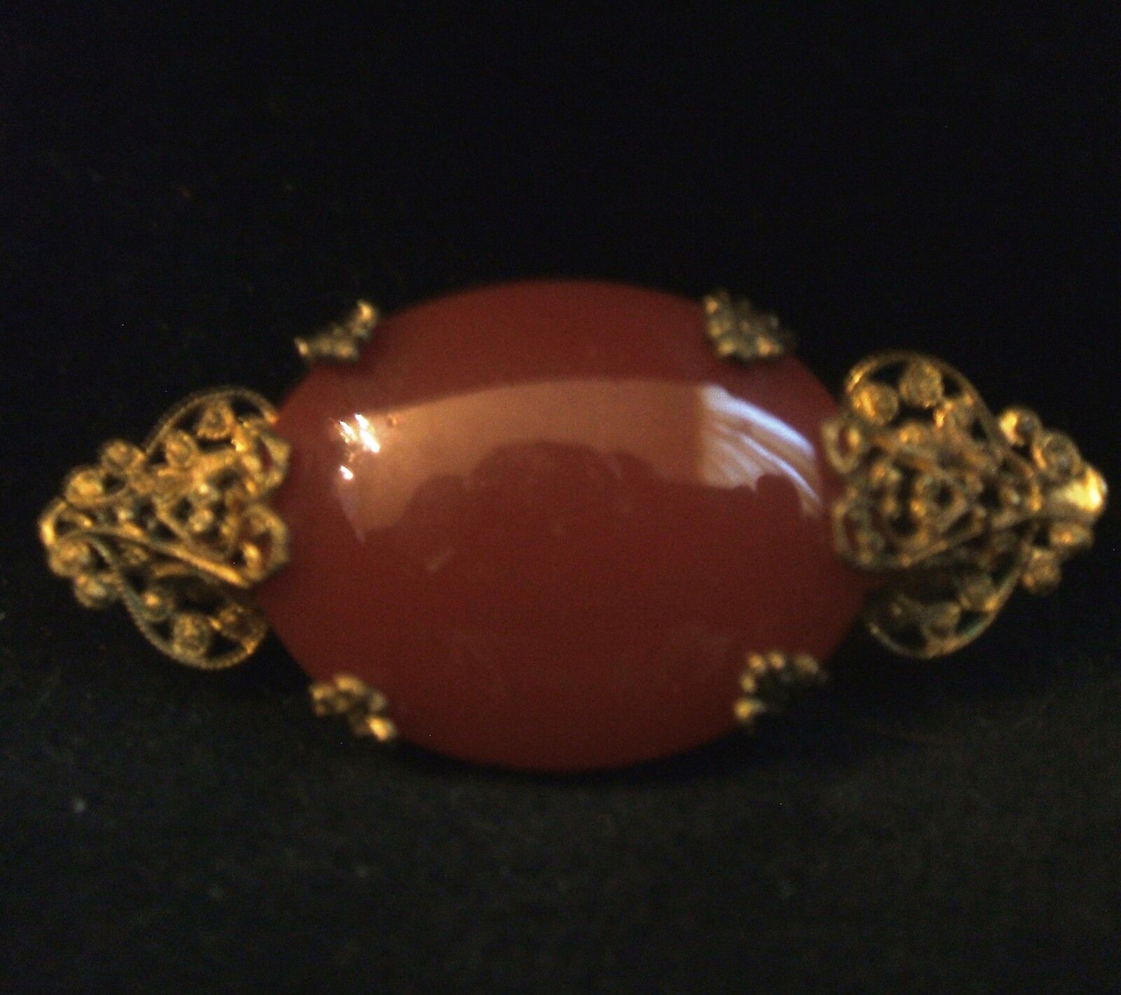 Vintage Ornate Brass and Butterscotch Celluloid C… - image 2