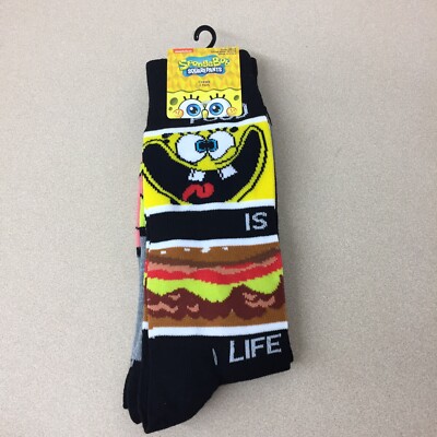 HYP Spongebob Squarepants Patrick 2 Pair Socks Size 6-12 Men s Crew New AR226