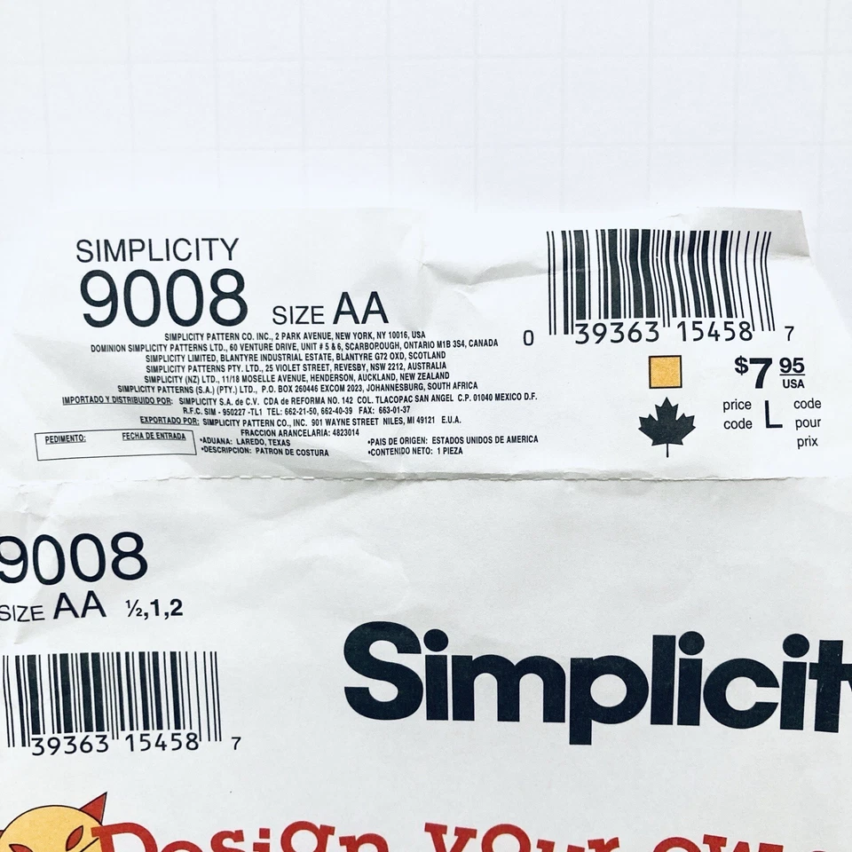 Simplicity 9008; ©1996; Toddler Girls' Long or Short Romper and Dress Size .5-2 - Image 3 of 4