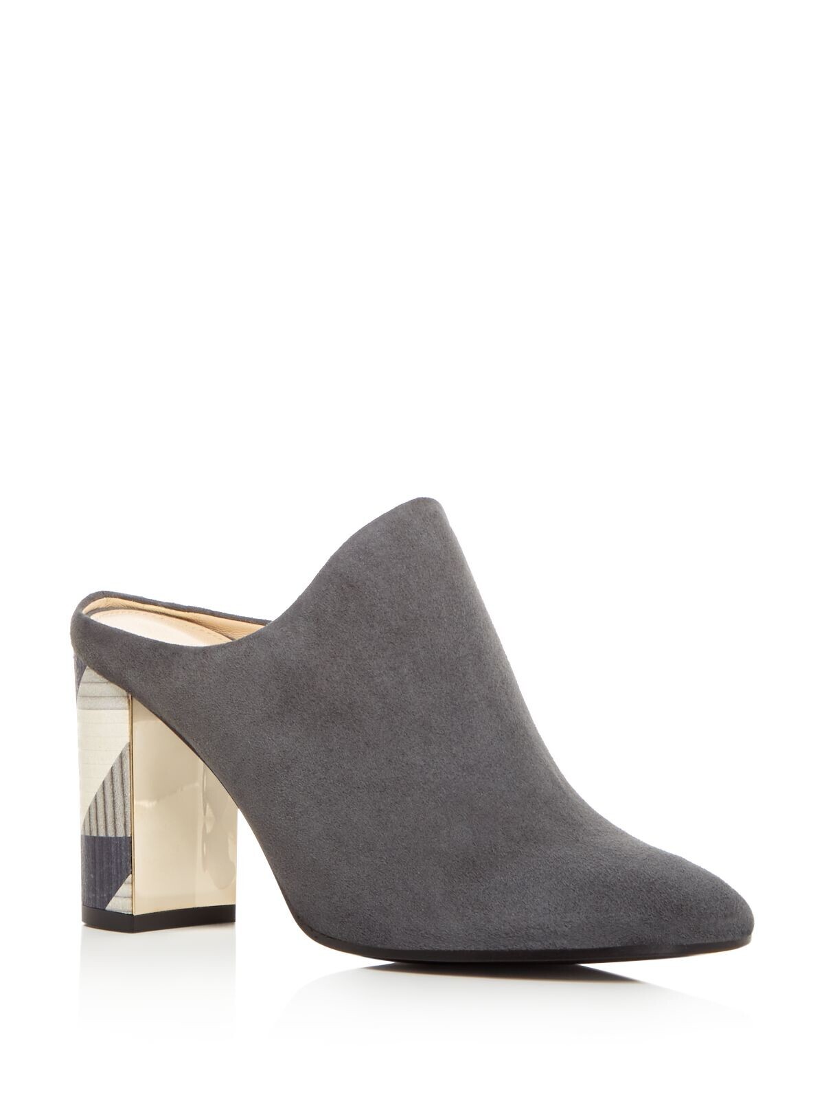 MARION PARKE Женские кожаные туфли без шнуровки Kirwan Stone Grey на каблуке 37