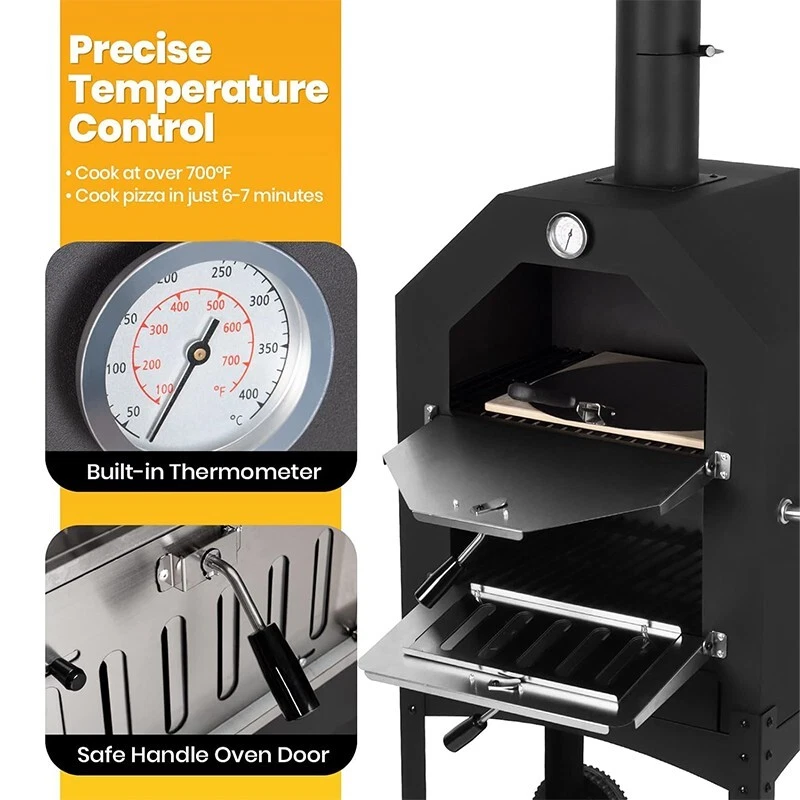 Деревянная печь для пиццы гриль с колесами водонепроницаемый чехол для улицы - Изображение 3 из 4