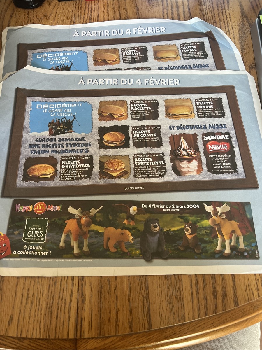 McDonalds Tray Liners From France Set Of - Main Image