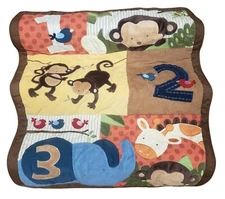 Kidsline Jungle Quilt Animals Crib Comforter Monkeys Giraffe Elephant Numbers