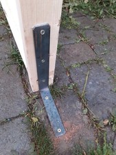 4x STRONG STURDY 8" x 5" x 30mm RIGHT ANGLE BRACKET JOIST PILLAR SUPPORT BLACK