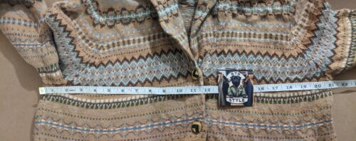 Ralph Lauren "GRADE B+"Cotton Cashmere Angora Aztec Button up Cardigan 21"PTP XL - Picture 9 of 11