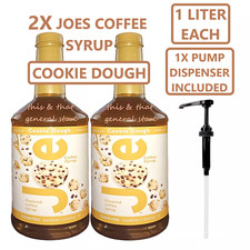 2 LITER BUNDLE 1 PUMP DISPENSER JOES COFFEE SYRUP Sugar free COOKIE DOUGH
