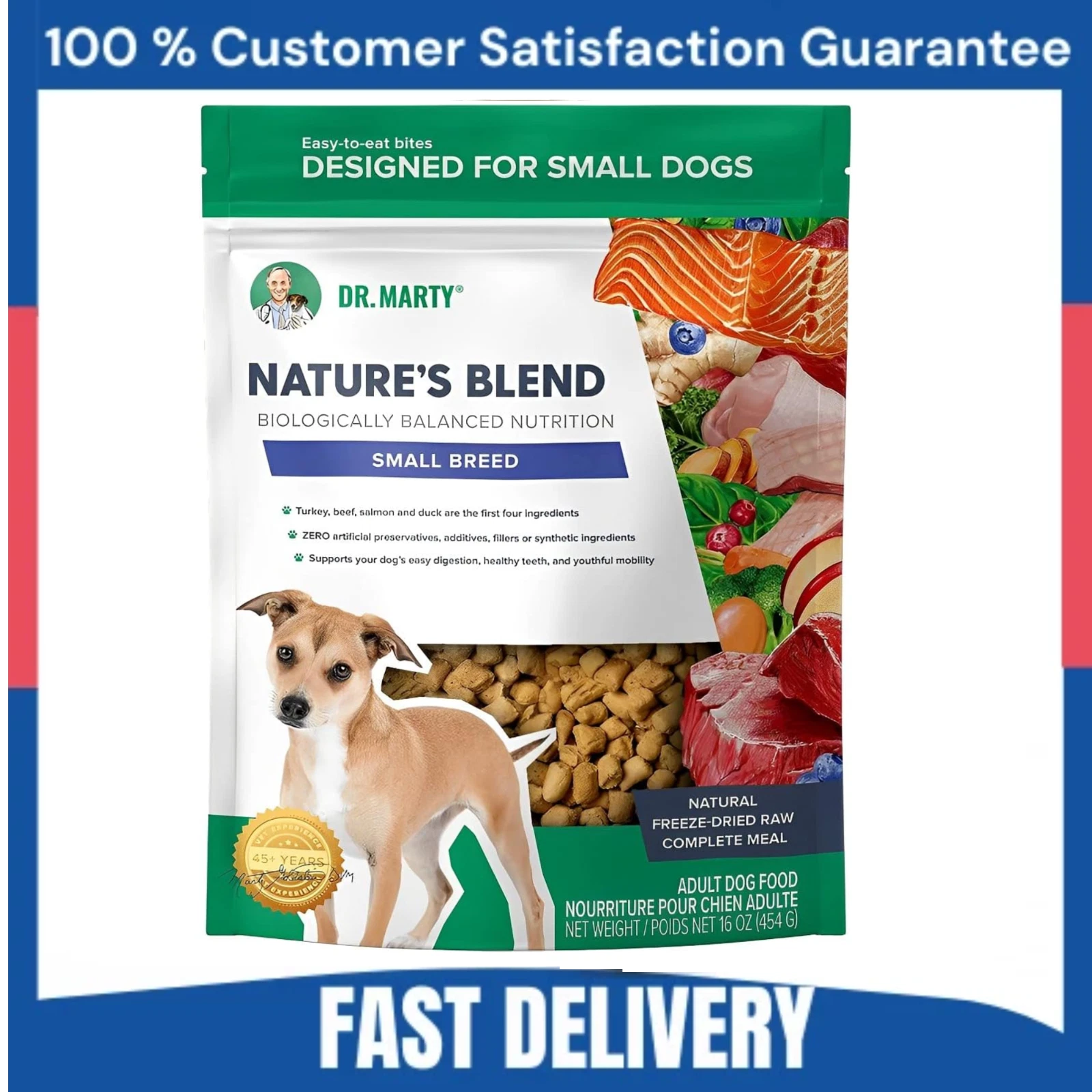 16oz Dr Marty Nature’s Blend Small Breed All Natural Freeze-Dried Dog Food16oz
