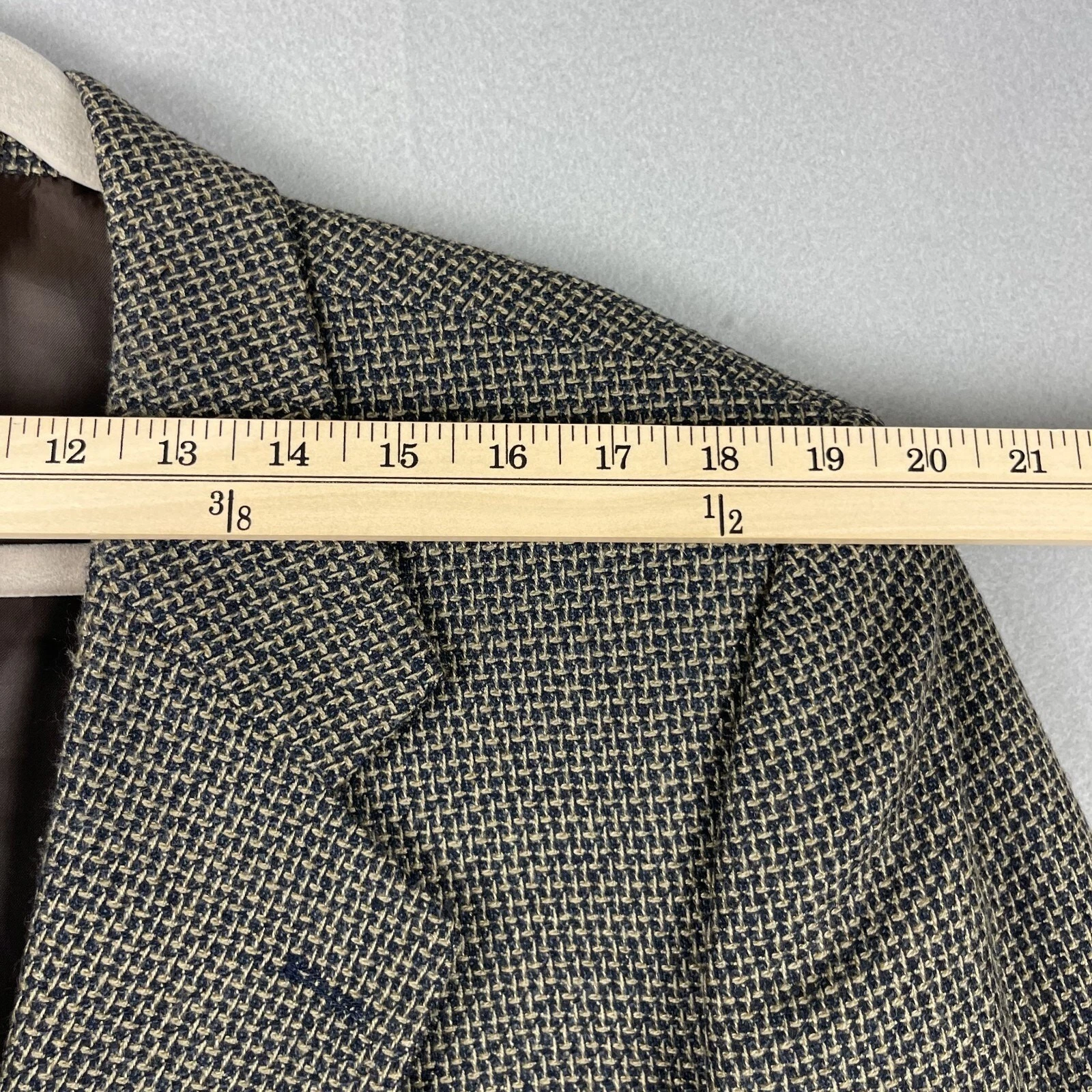Andre Vachon Lambswool Blazer Sport Coat Mens 46S Brown 2 Button image 12
