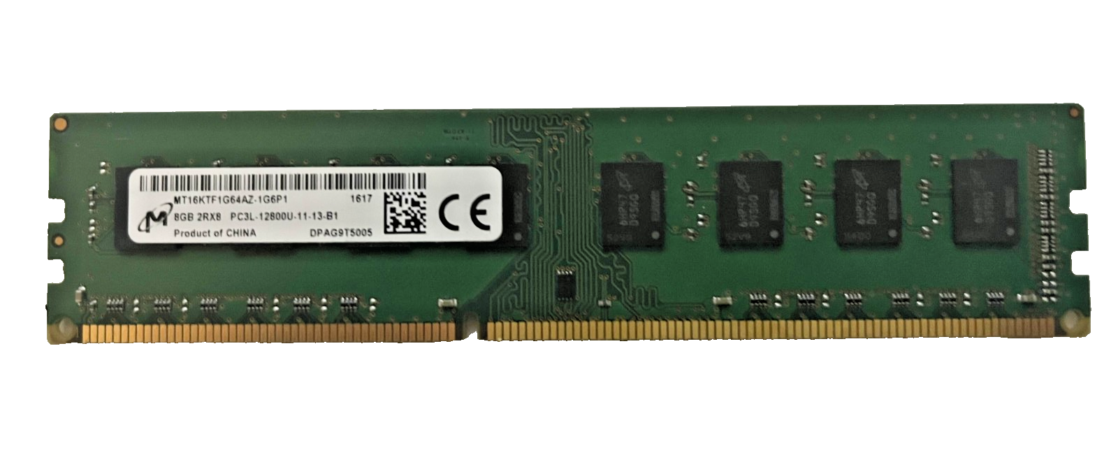 Micron 8GB PC3L-12800U 2Rx8 DDR3 1600MHz MT16KTF1G64AZ-1G6P1 240 PIN Desktop Ram