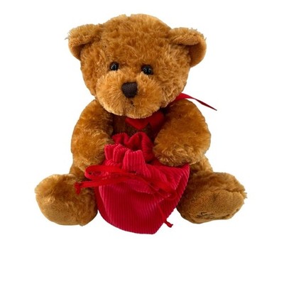 Lindt Plush Teddy Bear With Red Bag 8'' Brown Soft Stuffed Animal Collectible