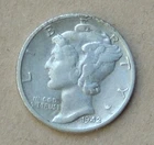 1942 Silver Mercury Dime No Mint Mark U.S. Coin
