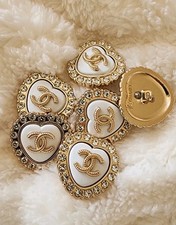 STAMPED lot of 6 Designer White Button Metal ...