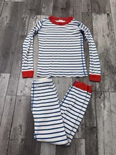 Hanna Andersson Striped Red White Blue Long John 130 8 Pajamas