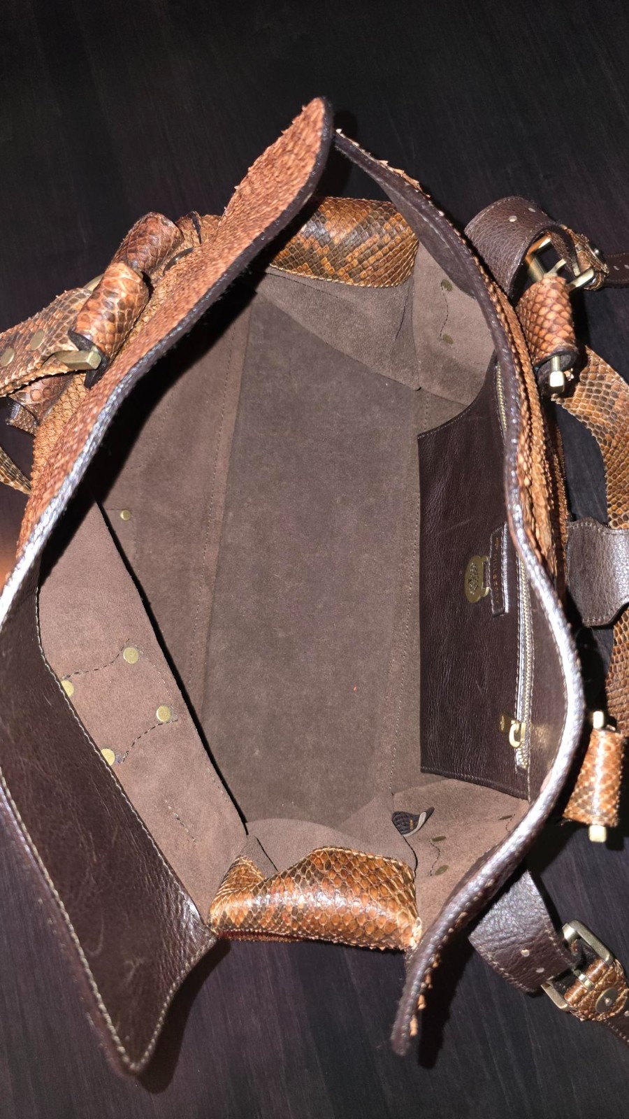 Mulberry Oak King Roxanne Python Satchel — image 5