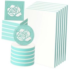 18 Pcs Rubber Stamp Carving Blocks Linoleum Blocks 4"x6" and 2"x2" Round Green
