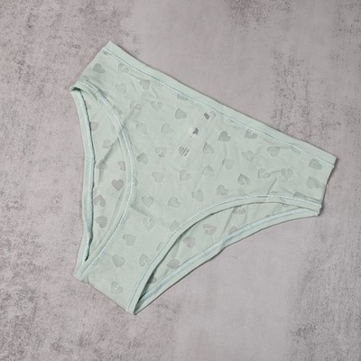 Victoria's Secret PINK Modal Cheeky Panty with Heart Pattern, Mint Green, Size M