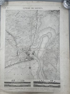 Antique 19th Century Description de l'Egypte "Isthme De Soueys" Map