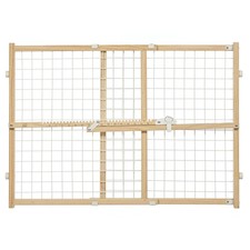 MidWest Pet Safety Gate: Wire Mesh, Wood Frame, 29-40.5" Wide, 24" Tall